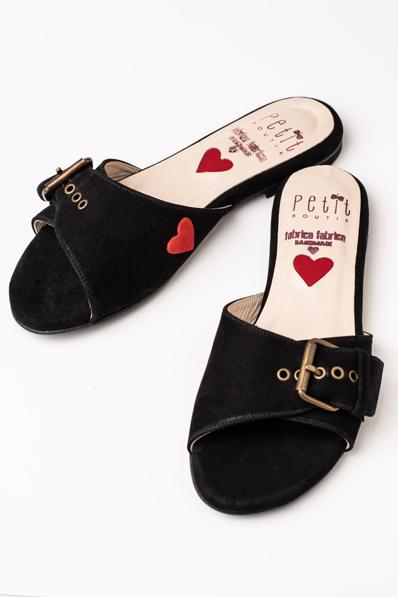 Granada Γυναικεία Μαύρα Δερμάτινα Πέδιλα Petit Boutik X Fabrica Fabrica - Image 2