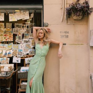 ABSTRACTO CALISTA button dress